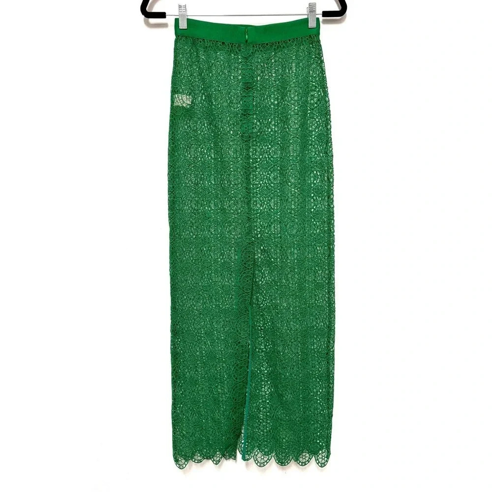 NWOT Ronny Kobo Otto Eyelet Lace Midi Skirt - Lace Scalloped Sheer Cocktail - Picture 8 of 10